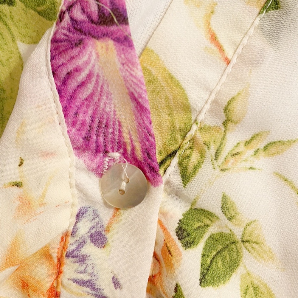 SHOW ME YOUR MUMU Cream Floral Sheer Blouse EUC Size Small - Picture 4 of 6